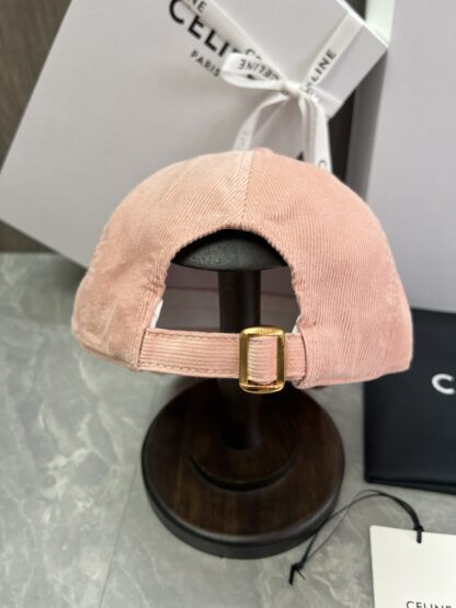 Celine logo patch cotton velvet baseball cap - Image 3