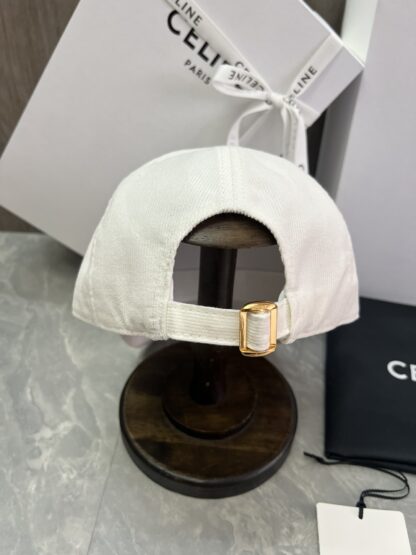 Celine logo patch cotton velvet baseball cap - Image 3
