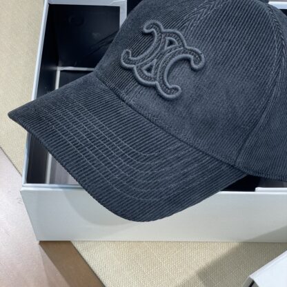 Celine autumn and winter logo corduroy baseball cap - Image 3