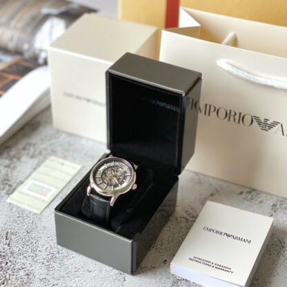 Armani 1981 Silver Hollow Transparent Strap Automatic Mechanical Watch - Image 4