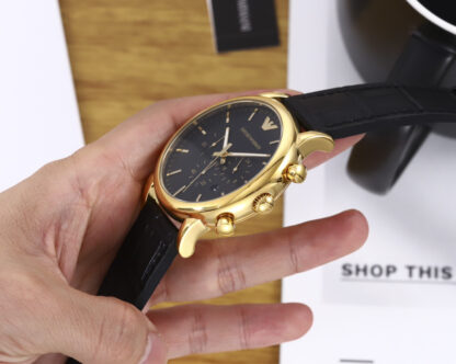 Armani Classic Black Gold Multifunctional Fashion Watch - Image 3