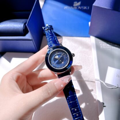 Swarovski Sky Moon Phase Quartz Leather Watch - Image 3