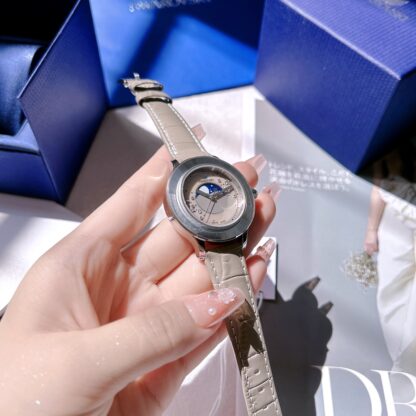 Swarovski Sky Moon Phase Quartz Leather Watch - Image 3