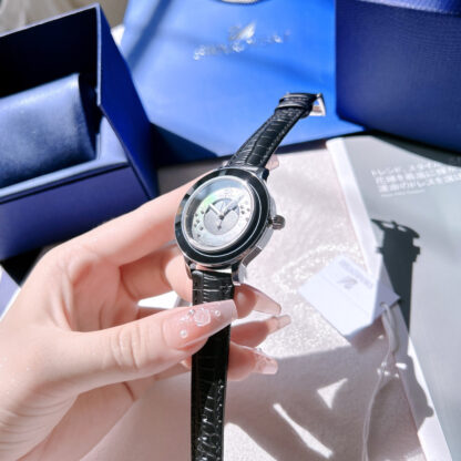 Swarovski Sky Moon Phase Quartz Leather Watch - Image 3