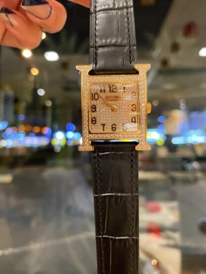 Hermes square dial exquisite diamond temperament watch - Image 3