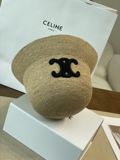 Celine raffia woven straw hat - Image 3