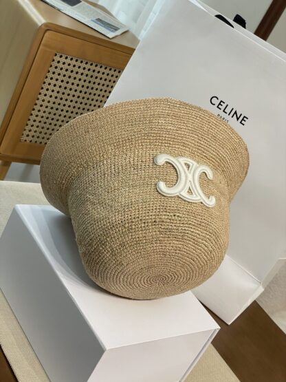 Celine raffia woven straw hat - Image 3