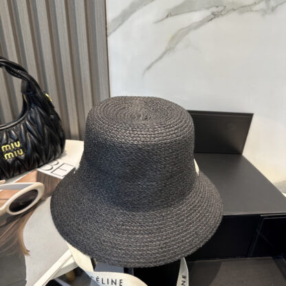 Celine simple raffia densely woven straw hat - Image 3
