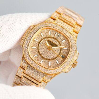 Patek Philippe 7118 Women's Nautilus Full Diamond T-Brick Double Limited Edition Watch - Image 3