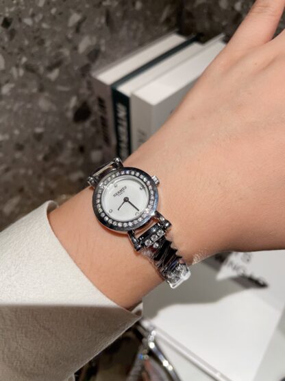 Hermes Rose Gold and Diamond Watch - Image 3