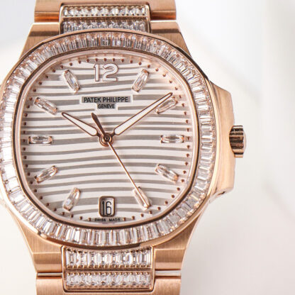 Patek Philippe Women's Nautilus Platinum T Square Brick Limited Edition Watch - Image 3