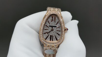 Bulgari Gilded Snake Shadow White Shell Watch - Image 3