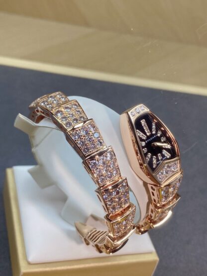 Bulgari rose gold two-circle snake watch - Image 3