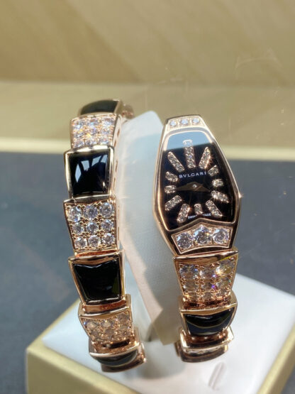 Bulgari rose gold two-circle snake watch - Image 3