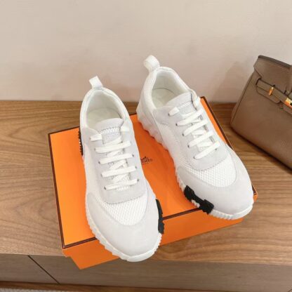 Hermes couple white and gray casual sports shoes - Image 3