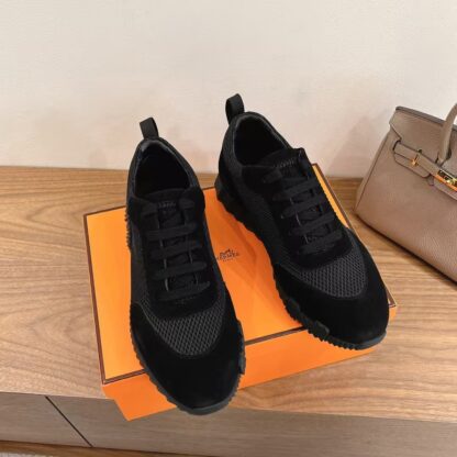 Hermes couple black casual sports shoes - Image 3