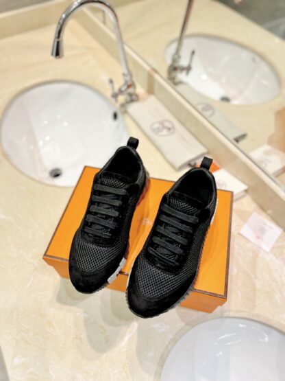 Hermès classic black couple breathable casual sports shoes - Image 3