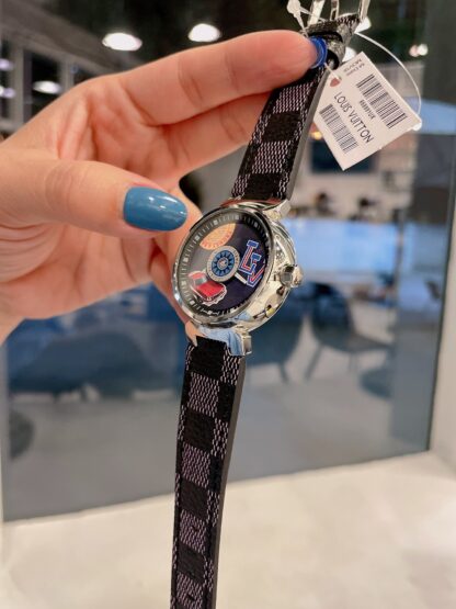 Louis Vuitton printed leather belt with presbyopic watch - Image 3