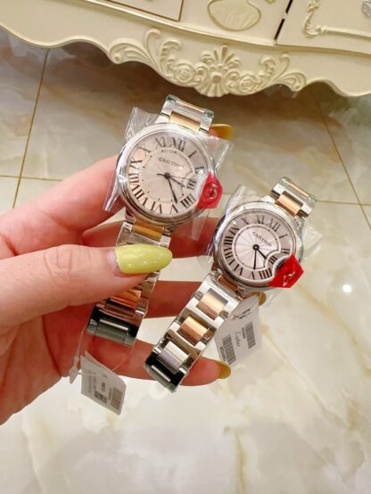 Cartier rose gold white dial watch - Image 3
