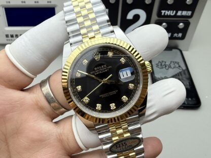 Rolex 41mm stainless steel gold diamond Datejust watch - Image 3