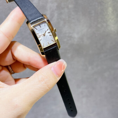 Burberry rectangular dial checkered steel strap quartz women's watch - Image 3