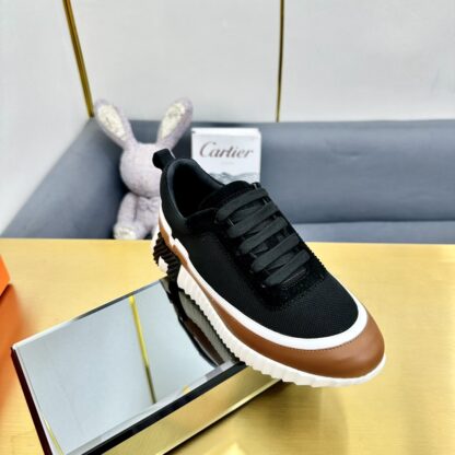 Hermès classic couple style black and brown color matching sports casual shoes - Image 3