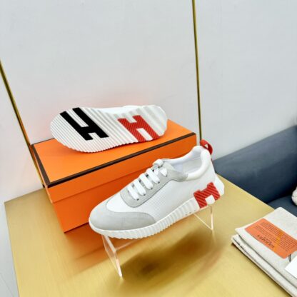 Hermès classic couple style white and gray color matching sports casual shoes - Image 3