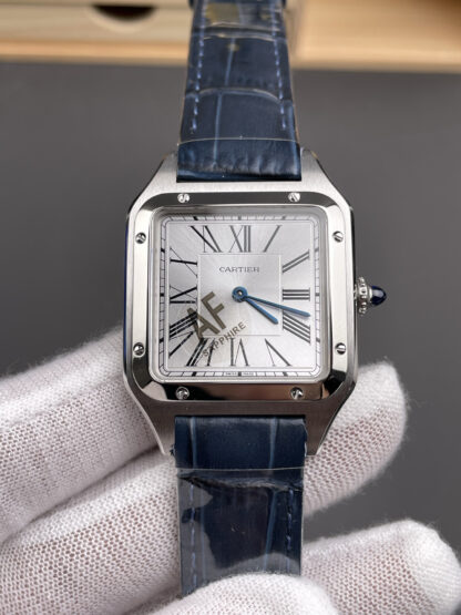 Cartier Santos Silver Grey Dial Watch - Image 3