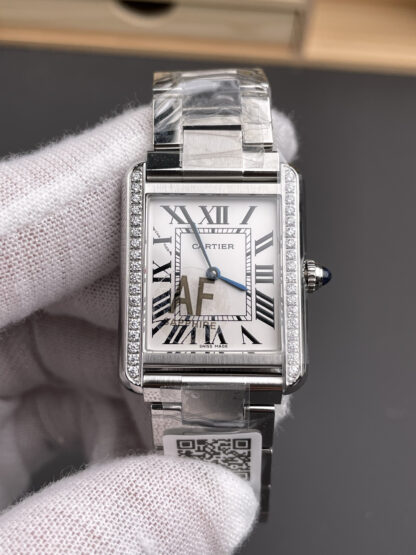 Cartier Tank Series Diamond Bezel Watch - Image 3