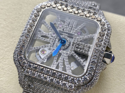 Cartier Santos hollow full diamond series mechanical watch - Image 3