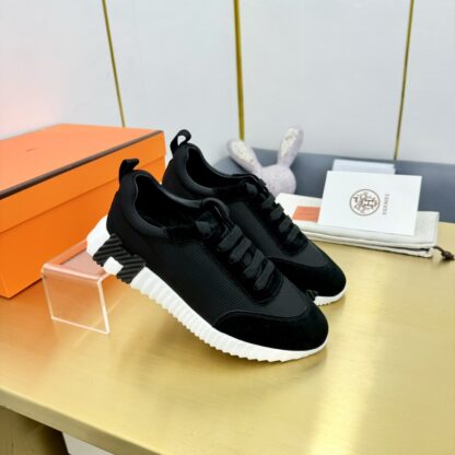 Hermès Spring and Summer Classic Couple Black and Red Sports Shoes - Image 3