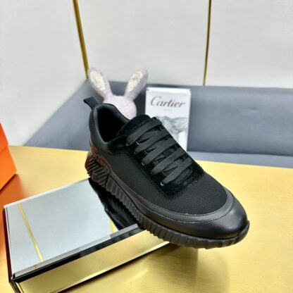 Hermès Spring and Summer Classic Couple Black Sports Shoes - Image 3