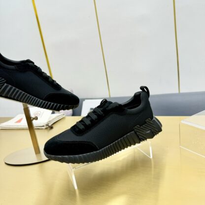 Hermes Spring and Summer Classic Couple British Pure Black Sports Casual Shoes - Image 3