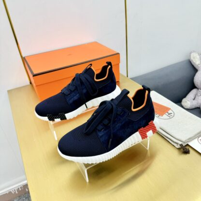 Hermès Spring and Summer Blue and Red Couple Classic Sports Shoes - Image 3