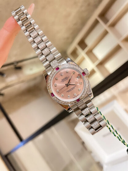 Rolex Log Series Classic Women's Model Solid Core Three-Bead Steel Strap - Image 3