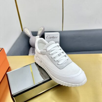 Hermès Spring and Summer Gray and White Colorblock Couple Classic Sports Casual Shoes - Image 3
