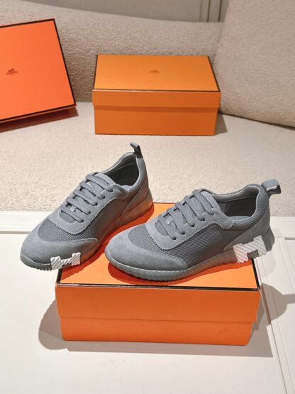 Hermes classic couple style dark gray comfortable casual sports dad shoes - Image 3
