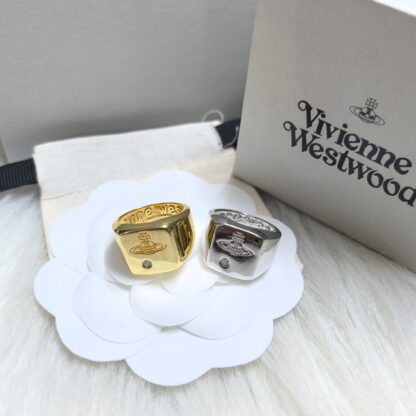 Vivienne Westwood CARLO Square Saturn Solitaire Ring - Image 3
