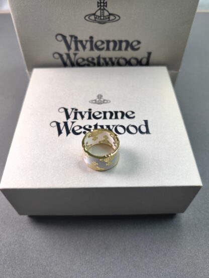 Vivienne Westwood White Rubber Wide Ring - Image 3