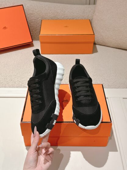 Hermes classic couple black comfortable casual sports shoes - Image 3
