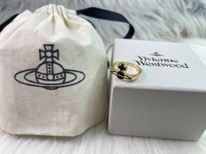 Vivienne Westwood Black Lacquer Saturn Ring - Image 3