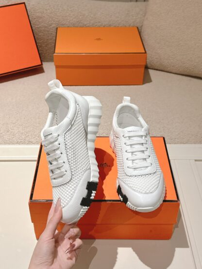 Hermes classic couple white comfortable casual sports shoes - Image 3