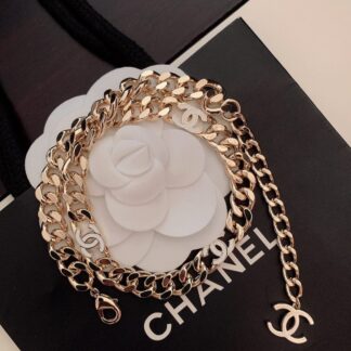 Chanel white cc chain necklace