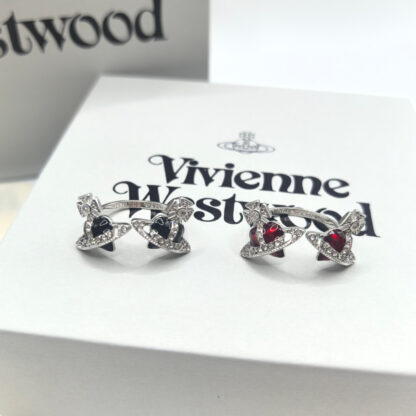 Vivienne Westwood Double Heart Saturn Open Ring - Image 3