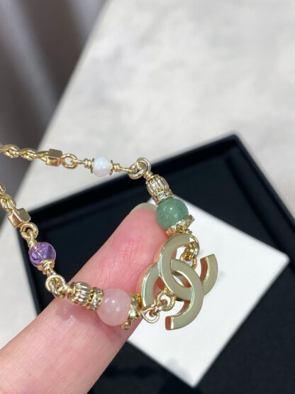 Chanel multi-gemstone double c necklace - Image 3