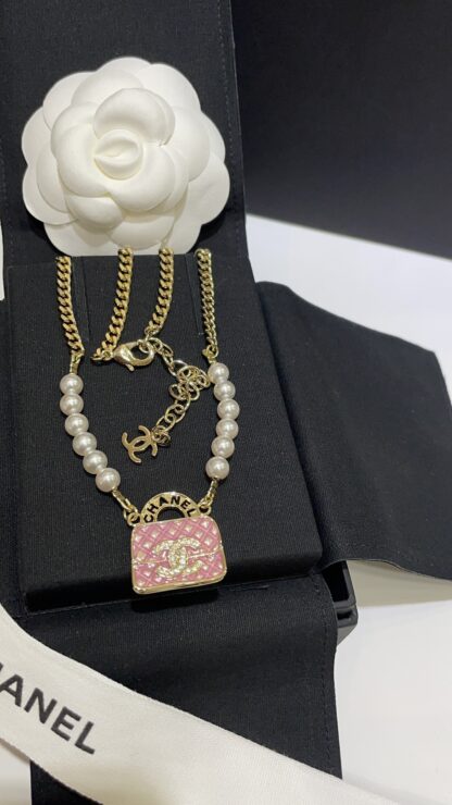 Chanel pink bag necklace - Image 3