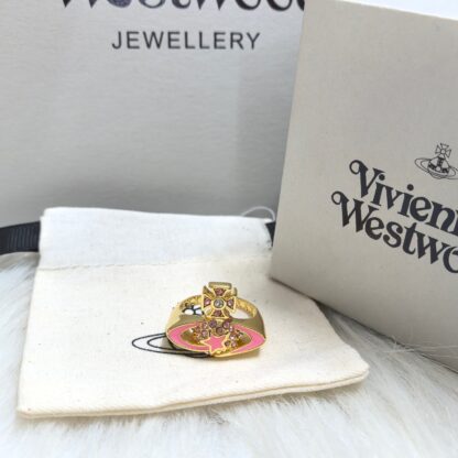 Vivienne Westwood five-pointed star pink and white glue ring - Image 3