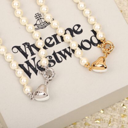 Vivienne Westwood Heart Pearl Necklace - Image 3