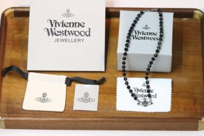 Vivienne Westwood Black Earth Star Glass Bead Necklace - Image 2