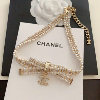 Chanel Bow Pearl Necklace